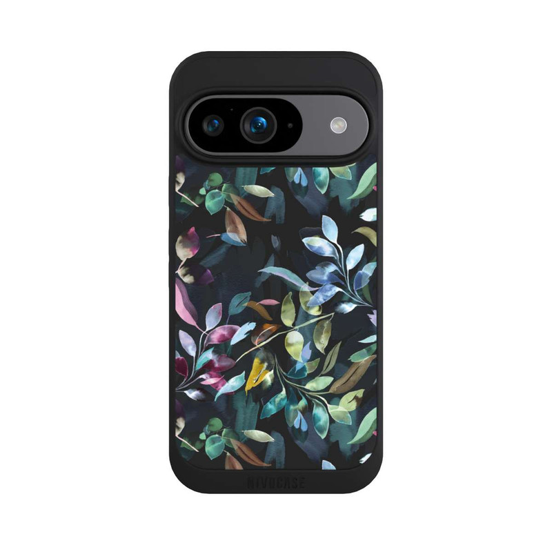 Pixel 9 NIVOpure Mystische Aquarellblätter schwarz