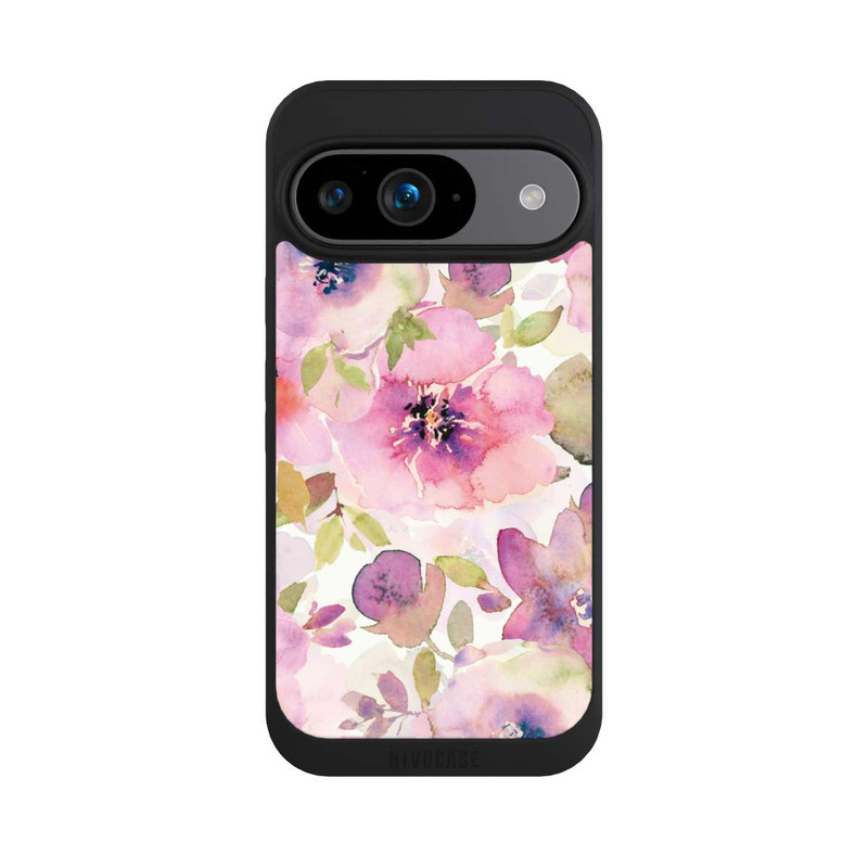 Pixel 9 NIVOpure Tapete mit rosa Blumen