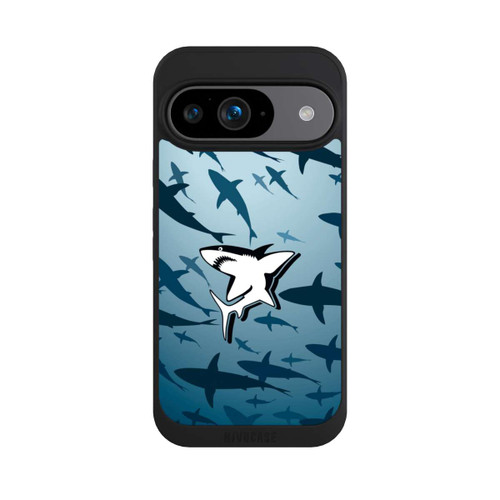 Google Pixel 9 NIVOpure Haie Muster Blau