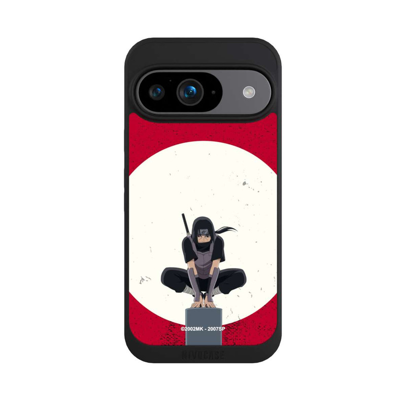 Pixel 9 NIVOpure Itachi Uchiha Symbol Roter Hintergrund