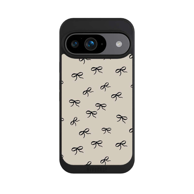 Pixel 9 NIVOpure Bows Black Beige Pattern