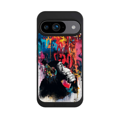 Google Pixel 9 NIVOpure Affe Stereo Kopfhörer Graffiti Street Art Blau