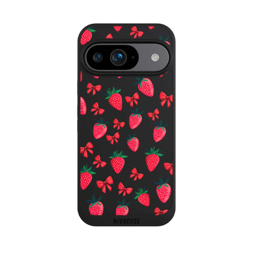 Google Pixel 9 NIVOpure Strawberry Heart Ribbon Pattern Transparent