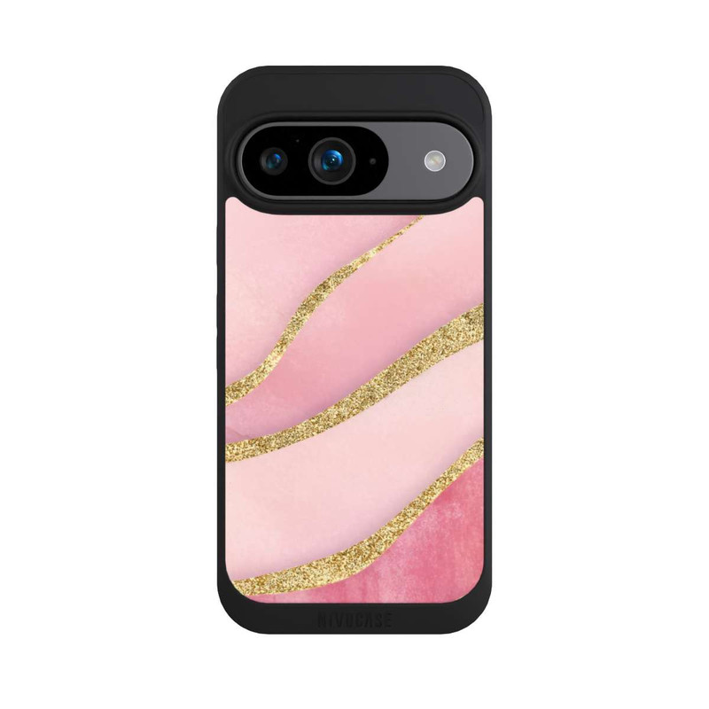 Pixel 9 NIVOpure Pink Marble Goldprint Stripes