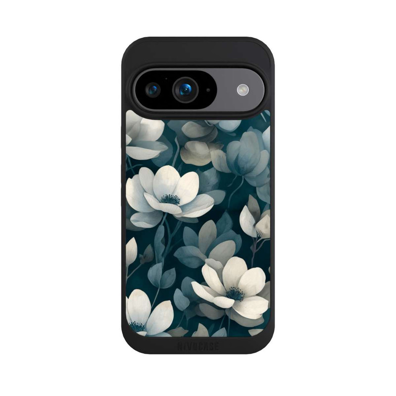 Pixel 9 NIVOpure Petrolfarbene Negativblumen mit KI