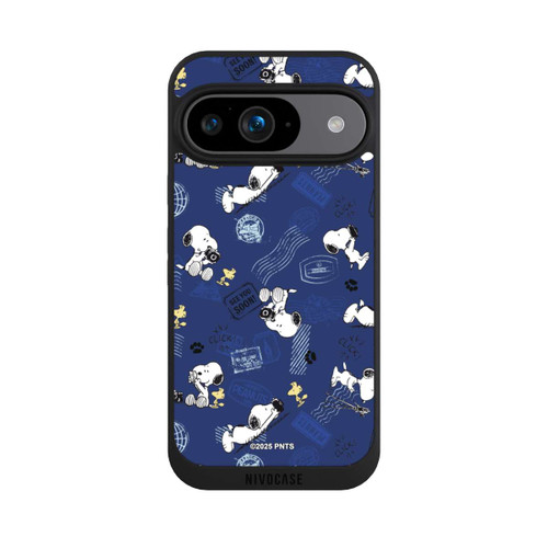 Google Pixel 9 NIVOpure Peanuts Travel Stamps Pattern Blue