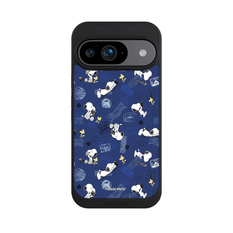 Pixel 9 NIVOpure Peanuts Travel Stamps Pattern Blue