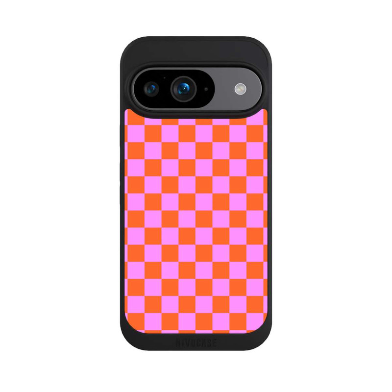 Pixel 9 NIVOpure Checked Pattern Orange Pink Small Squares