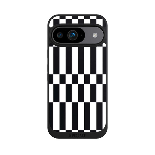 Google Pixel 9 NIVOpure Checked Abstract Bold Black and White Color Block