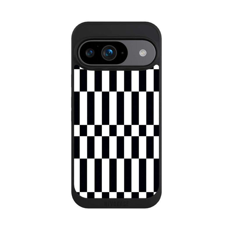 Pixel 9 NIVOpure Checked Abstract Bold Black and White Color Block