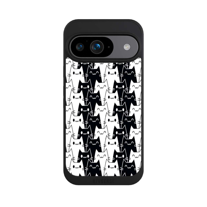 Pixel 9 NIVOpure Katzentapete Schwarz Weiß