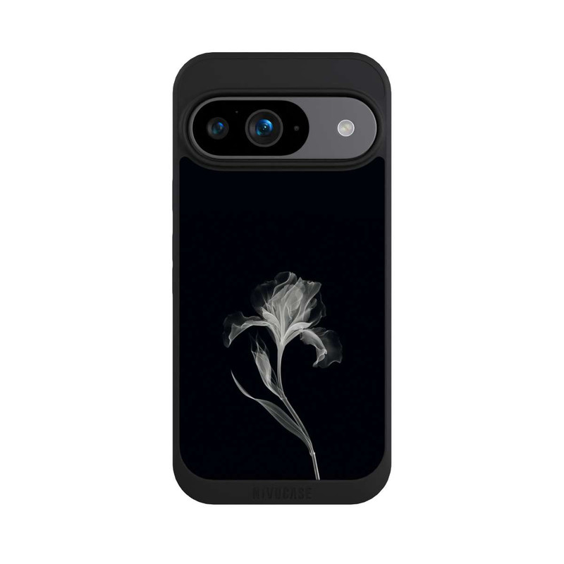 Pixel 9 NIVOpure Fleur négative Gris sur noir avec IA
