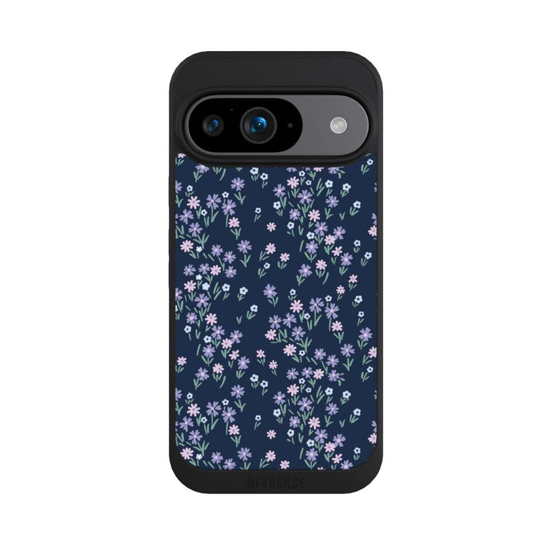 Pixel 9 NIVOpure Dark Blue Floral Theme