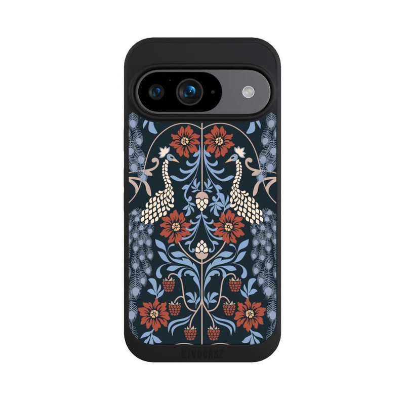 Pixel 9 NIVOpure Vintage Peacock Garden Arts and Crafts Floral Dark