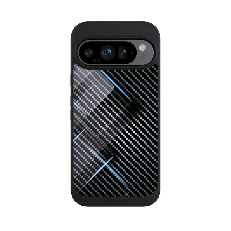 Pixel 9 Pro NIVOpure Blaue Linien auf Karbon