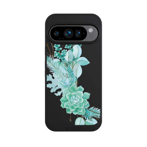 Google Pixel 9 Pro NIVOpure Sukkulenten Blumen Mintgrün Transparent
