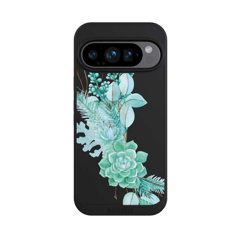 Pixel 9 Pro NIVOpure Sukkulenten Blumen Mintgrün Transparent