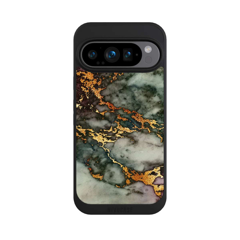 Pixel 9 Pro NIVOpure Grauer und goldener Marmor Look