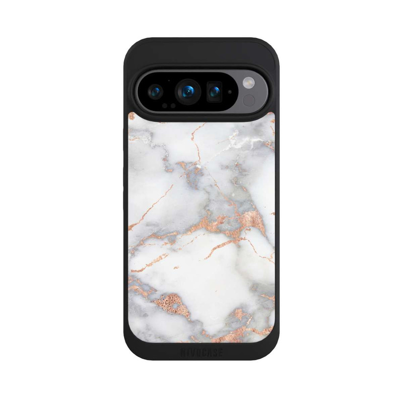 Pixel 9 Pro NIVOpure Weißer und goldener Marmorlook