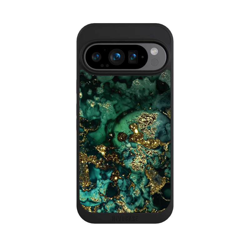 Pixel 9 Pro NIVOpure Cyan Glitzer Marmorlook