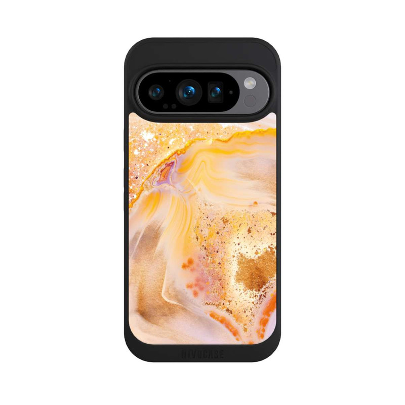 Pixel 9 Pro NIVOpure Orangefarbener Glitzer Marmorlook