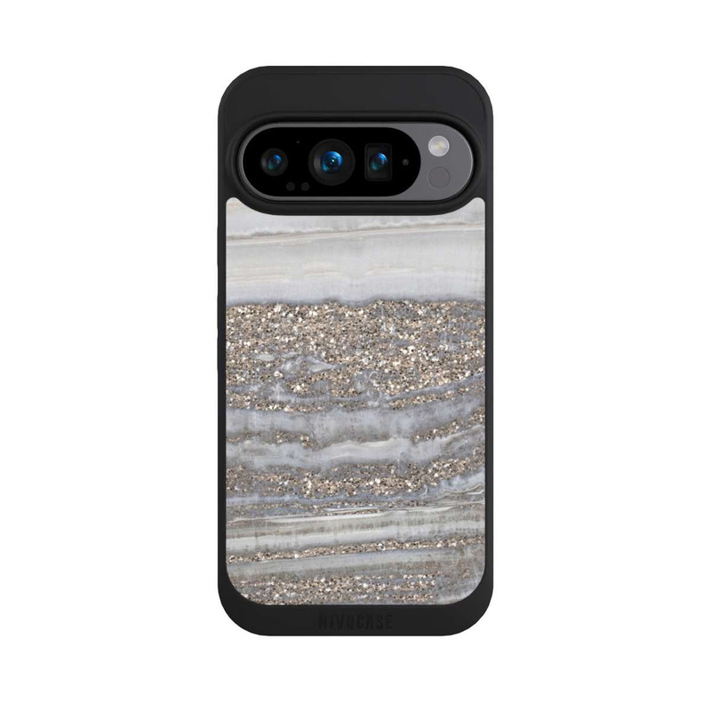 Pixel 9 Pro NIVOpure Weißer Glitzer Marmor Look