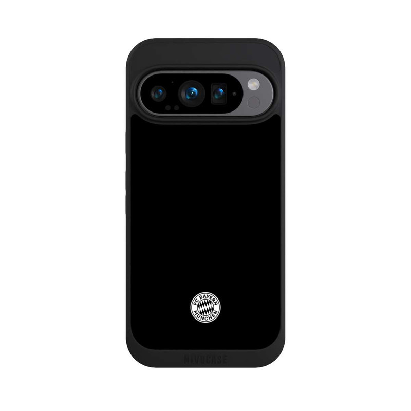 Pixel 9 Pro NIVOpure Logo FCB Classique Petit - Blanc sur Fond Noir