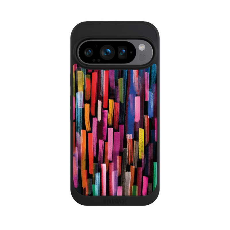 Pixel 9 Pro NIVOpure Bunte Pinselstriche schwarz
