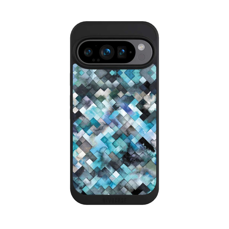 Pixel 9 Pro NIVOpure stimmungsvolles geometrisches Muster blau