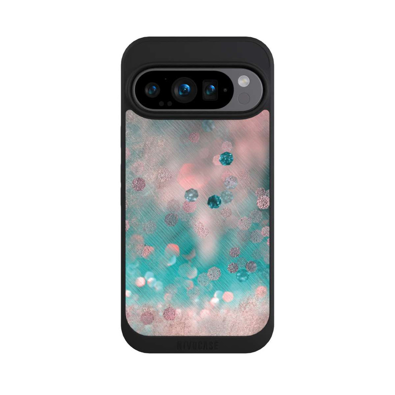Pixel 9 Pro NIVOpure Türkis-glamouröser Glitzerlook
