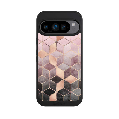 Google Pixel 9 Pro NIVOpure Pink Grey Gradient Cubes Print