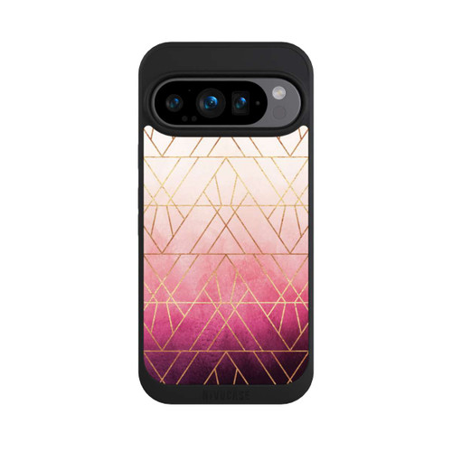 Google Pixel 9 Pro NIVOpure Pink Ombre Triangles Gold Print