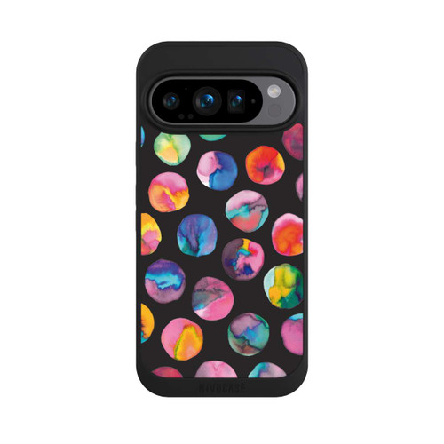 Google Pixel 9 Pro NIVOpure Bunte Tintenmurmeln Punkte Schwarz