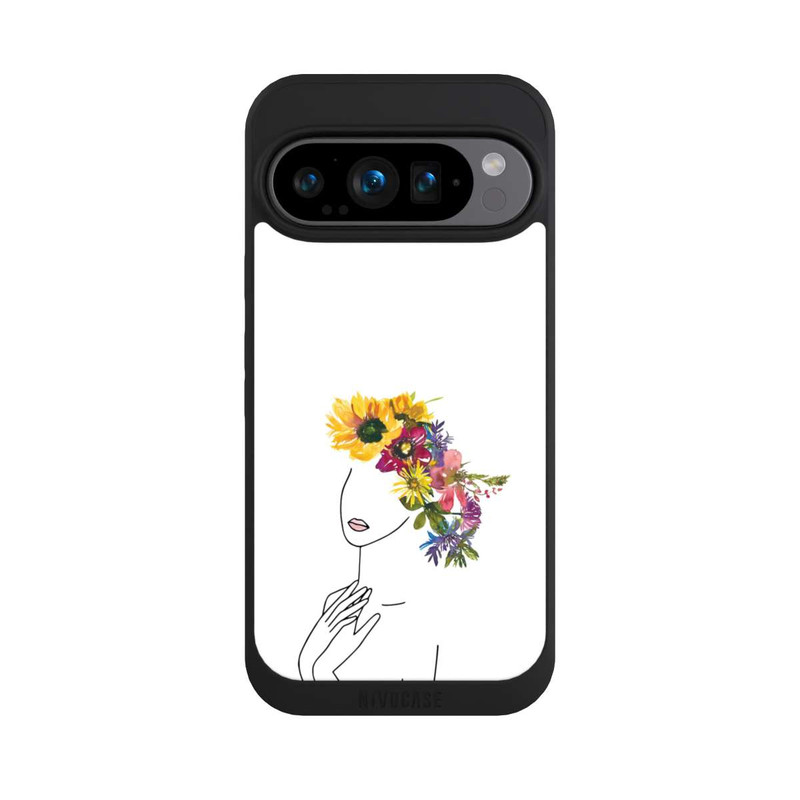 Pixel 9 Pro NIVOpure Line Art Frau mit Blumenkrone