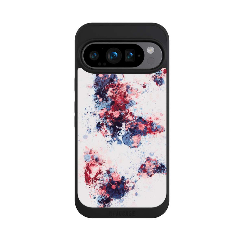 Pixel 9 Pro NIVOpure Weltkarte Farbenspritzer Blau Rot