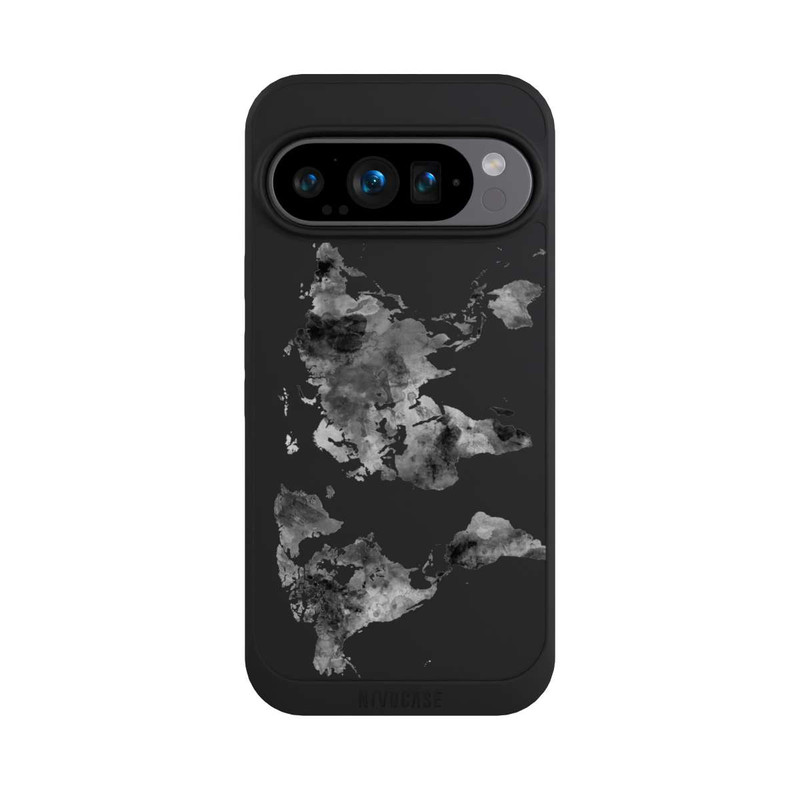 Pixel 9 Pro NIVOpure Weltkarte Schwarz Transparent