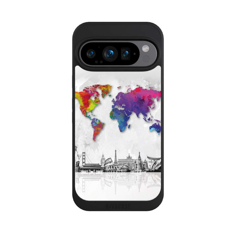 Pixel 9 Pro NIVOpure Weltkarte mit Skyline