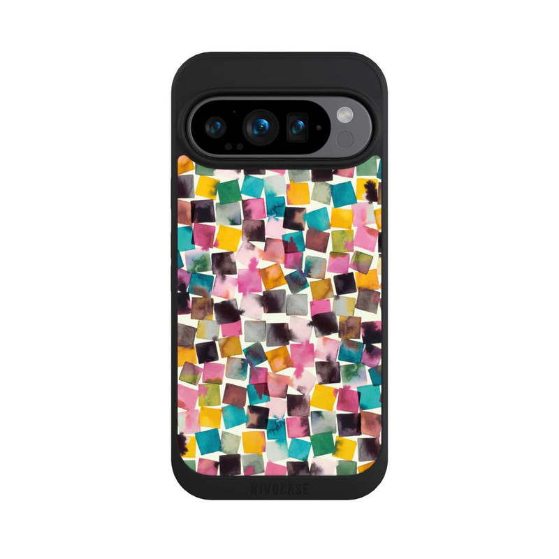 Pixel 9 Pro NIVOpure Aquarell geometrische Plaids rosa