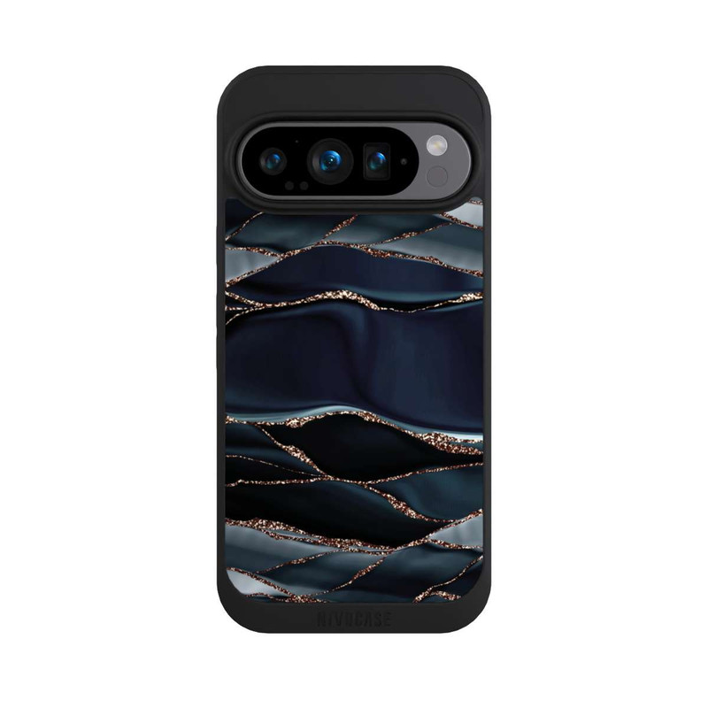 Pixel 9 Pro NIVOpure Dunkelgraue Streifen goldener Look