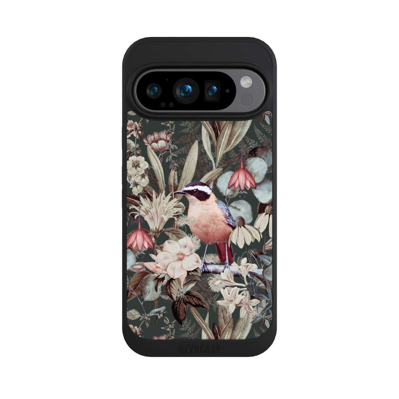 Pixel 9 Pro NIVOpure Orange Bird in Vintage Flower Pattern