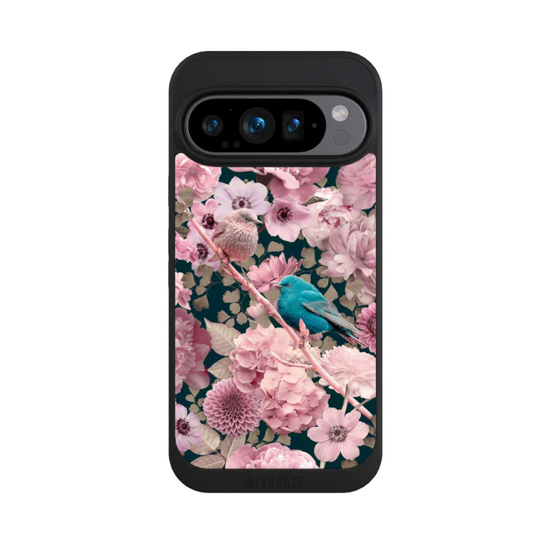Pixel 9 Pro NIVOpure Spatzen im rosa Blumenmuster
