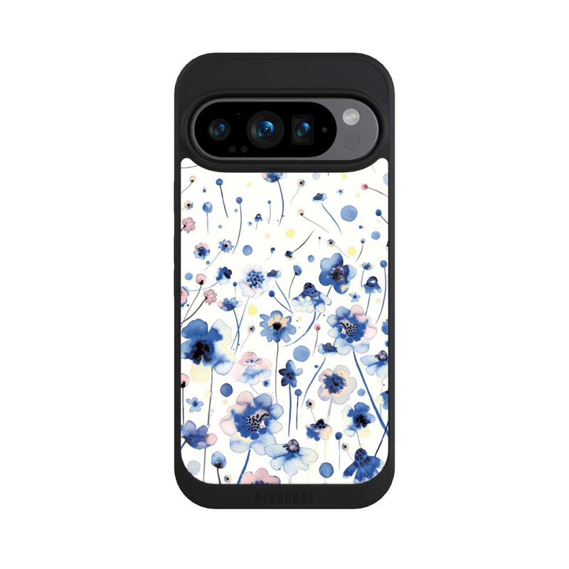 Pixel 9 Pro NIVOpure Aquarelltinte blaue Blumen
