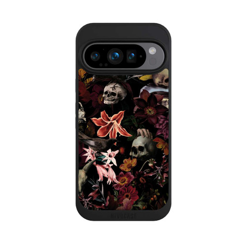 Google Pixel 9 Pro NIVOpure Totenköpfe und Blumen auf dunklem Hintergrund