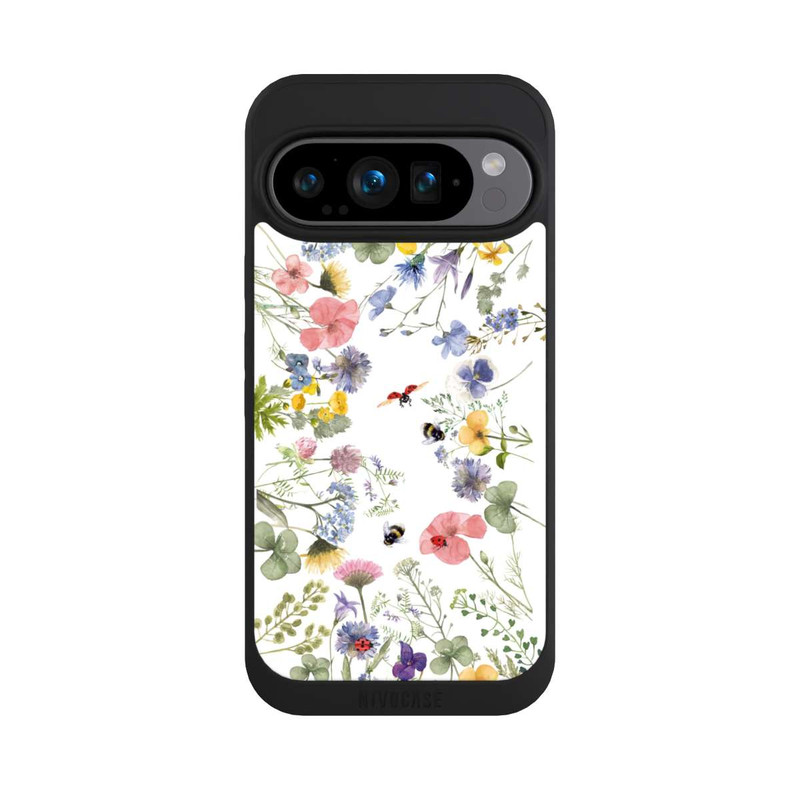 Pixel 9 Pro NIVOpure Bunte Frühlingsblumen und Bienen