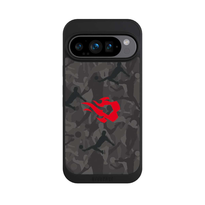 Pixel 9 Pro NIVOpure Belgisch Rot Flammen Camouflage Grau
