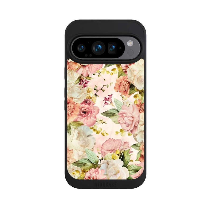 Pixel 9 Pro NIVOpure Blumenrahmen Pfingstrosen Beige