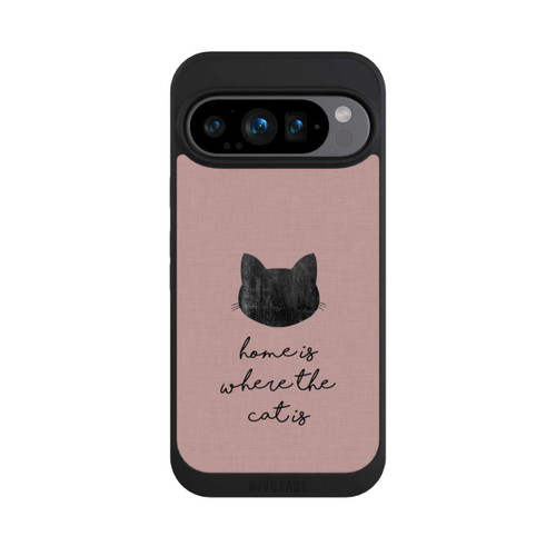 Google Pixel 9 Pro NIVOpure Home Is Where The Cat Is - Schwarz auf Rosa