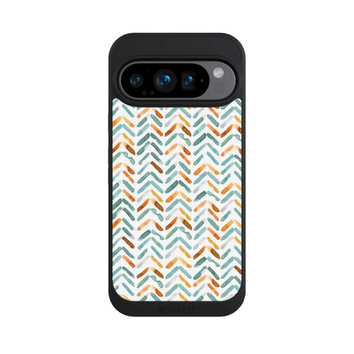 Google Pixel 9 Pro NIVOpure Elegantes Herbstchevron Blau Orange