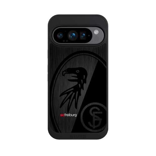 Google Pixel 9 Pro NIVOpure  Kratzen Metall Hintergrund mit dem Schriftzug  Vertikal SC Freiburg