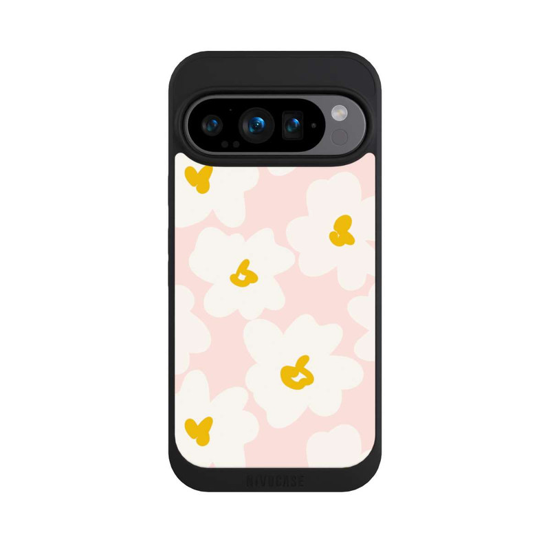 Pixel 9 Pro NIVOpure Retro Blumenwand Gänseblümchen Aprikose